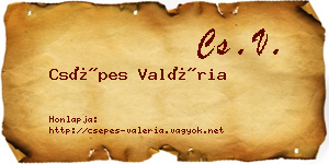 Csépes Valéria névjegykártya